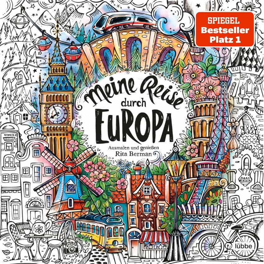 my journey through europe coloring book cover